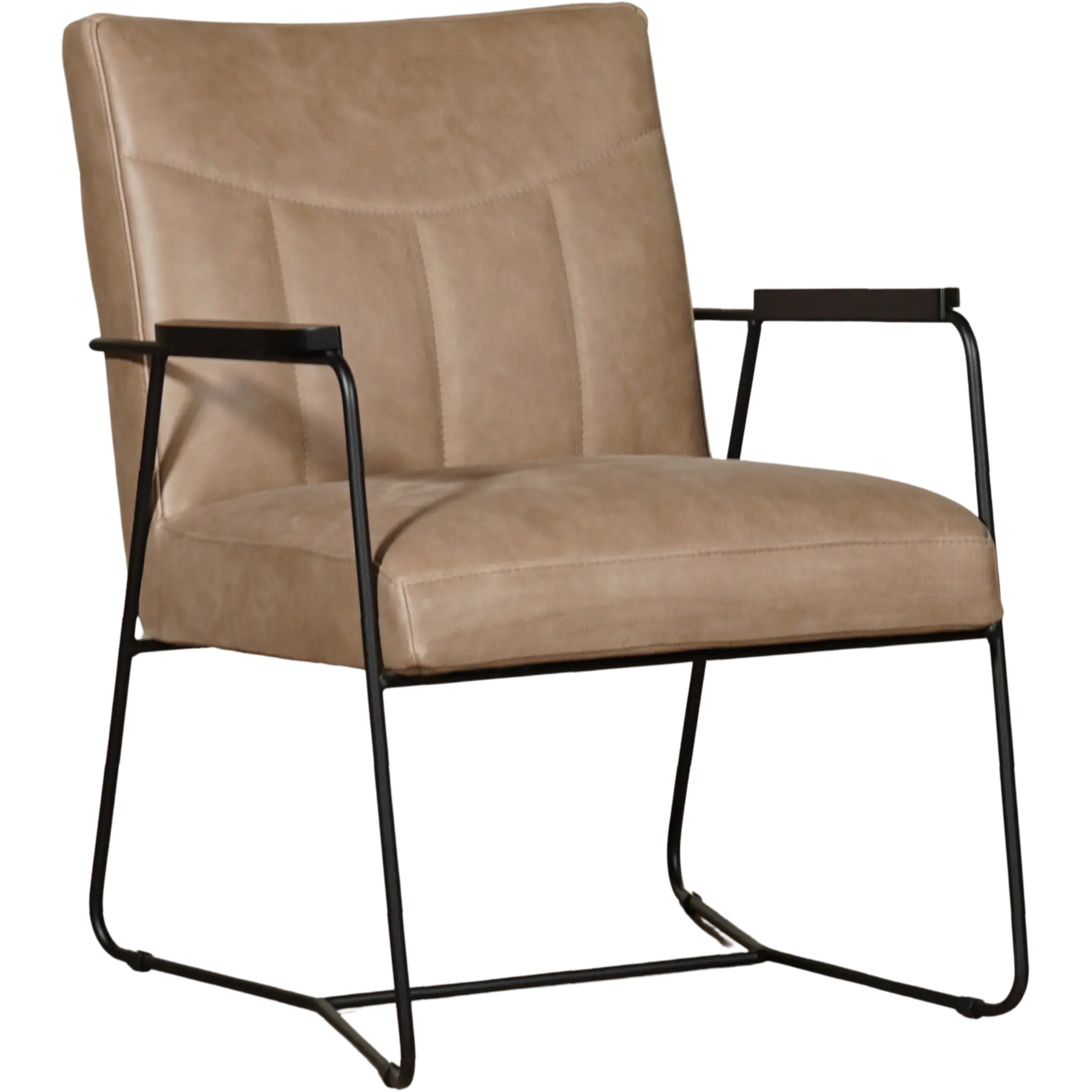 afbeelding van Taupe leren industriële fauteuil Right - Vintage Leer Taupe