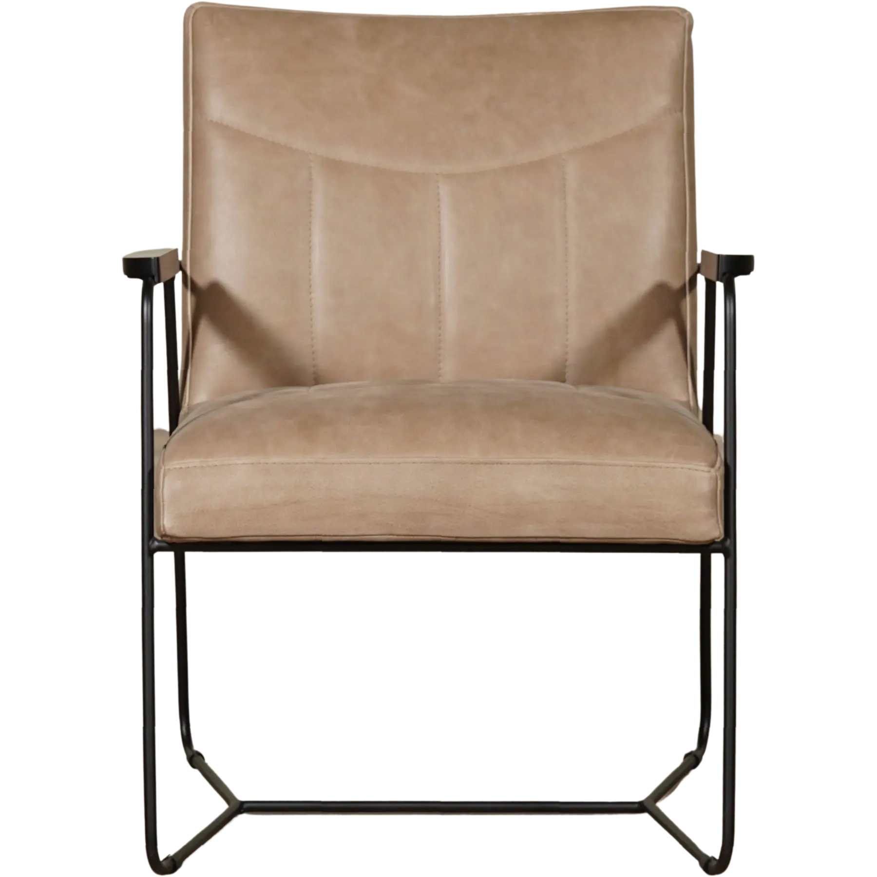 afbeelding van Taupe leren industriële fauteuil Right - Vintage Leer Taupe