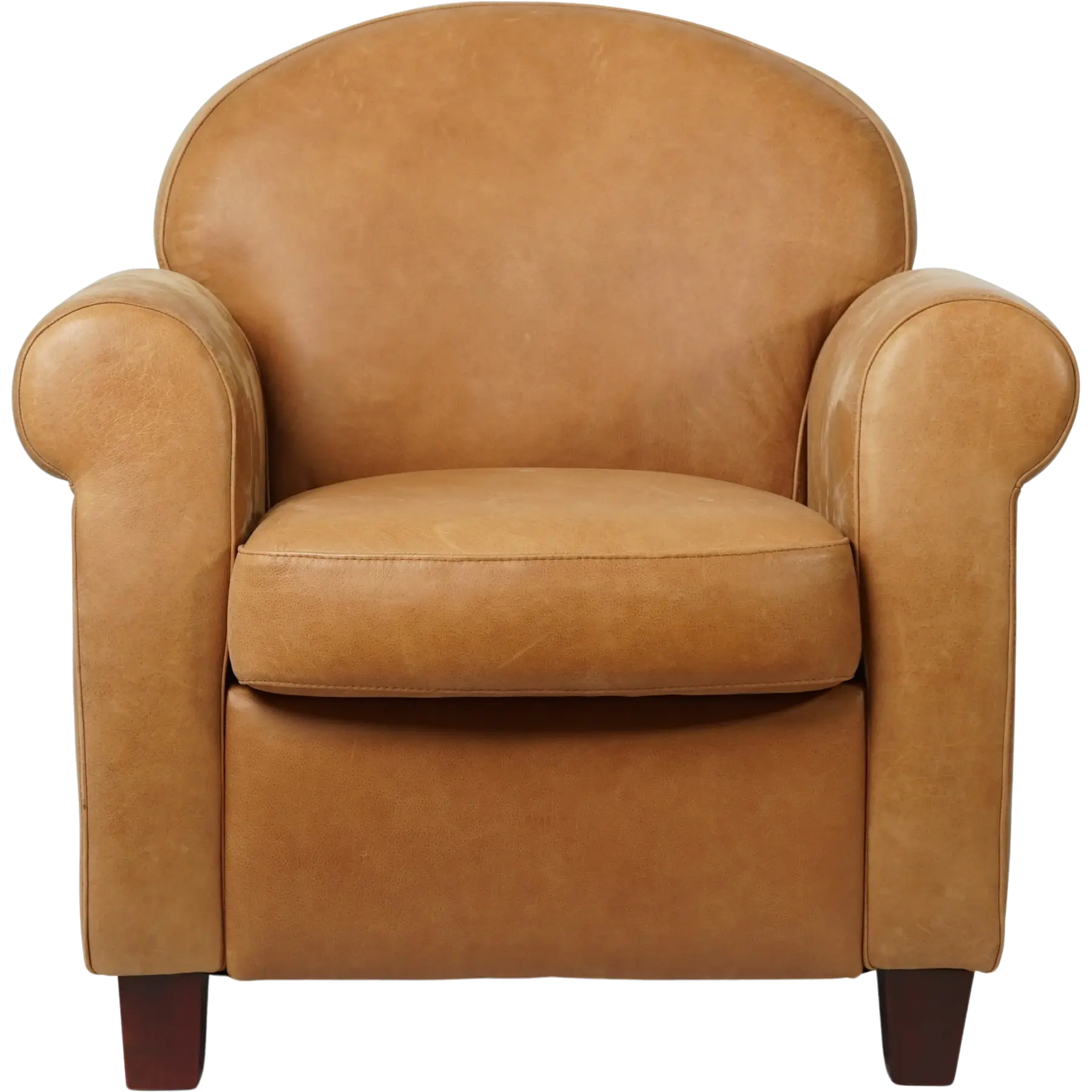 afbeelding van Leren fauteuil Roommate - Vintage Leer Cognac - Hout bruin