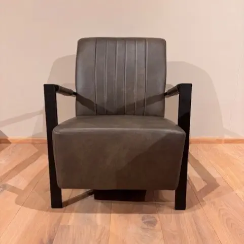 afbeelding van Leren fauteuil Honest, Granada leer Ash - Outlet