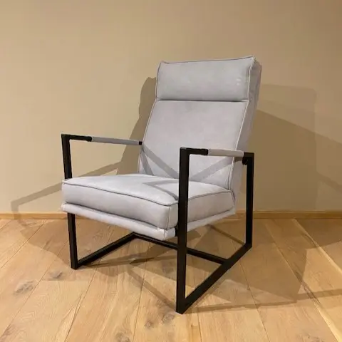 afbeelding van Leren fauteuil Square, Kenia leer Azul, set van 2 - Outlet