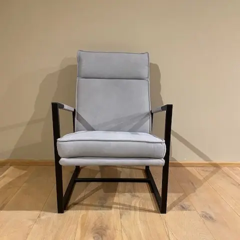 afbeelding van Leren fauteuil Square, Kenia leer Azul, set van 2 - Outlet