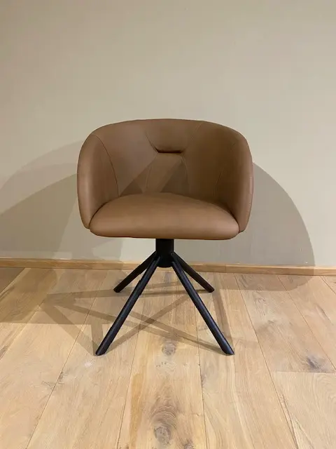 afbeelding van Leren draaibare eetkamerstoel Charm- Rancho Clay