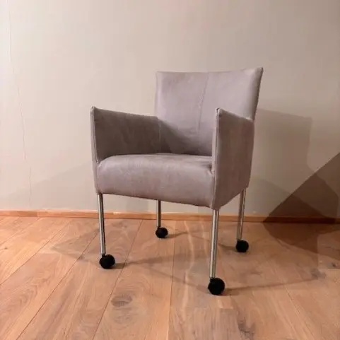 afbeelding van Leren eetkamerstoel Desire - Vintage Lightgrey