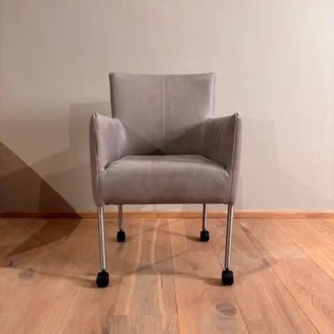 afbeelding van Leren eetkamerstoel Desire - Vintage Lightgrey