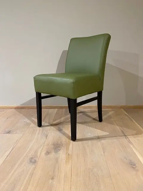 afbeelding van Leren eetkamerstoel Hold - Toledo Apple Green