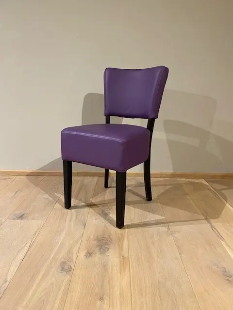 afbeelding van Leren eetkamerstoel Rest - Toledo Aubergine