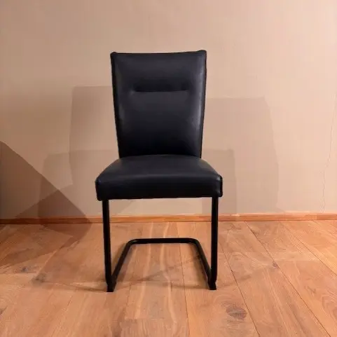 afbeelding van Leren eetkamerstoel Retro - Granada Blue