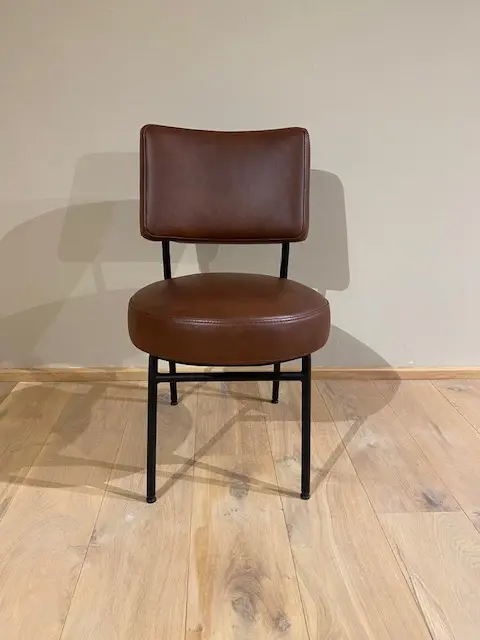 afbeelding van Leren eetkamerstoel Rondo - Granada Cognac (donkercognac)