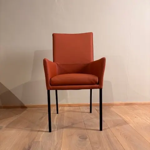 afbeelding van Leren eetkamerstoel Royal - Toledo Cotto - set van 2