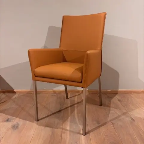 afbeelding van Leren eetkamerstoel Royal - Toledo Sabbia