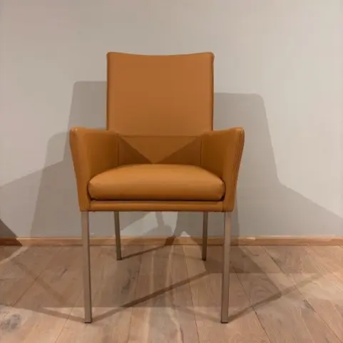 afbeelding van Leren eetkamerstoel Royal - Toledo Sabbia