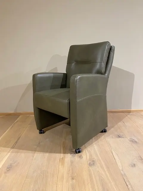 afbeelding van Leren eetkamerstoel Sharp - Granada Moss