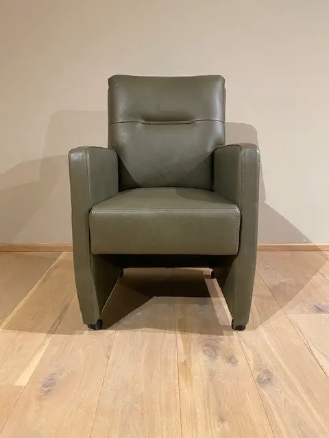 afbeelding van Leren eetkamerstoel Sharp - Granada Moss