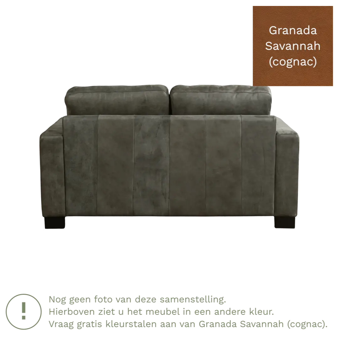afbeelding van Leren bank Energy - 2 zits - Granada Savannah (cognac) - Poten hout bruin