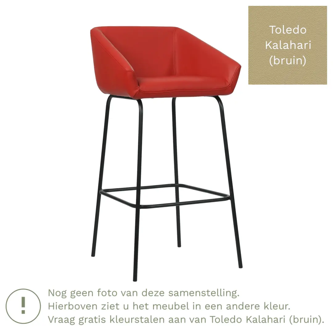 afbeelding van Leren barkruk Have hoog - Toledo Kalahari (bruin)