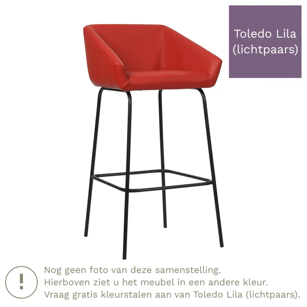 afbeelding van Leren barkruk Have hoog - Toledo Lila (lichtpaars)