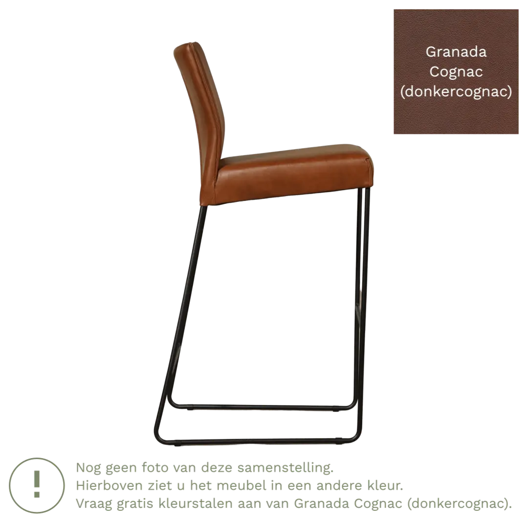 afbeelding van Leren barkruk Mate hoog - Granada Cognac (donkercognac)