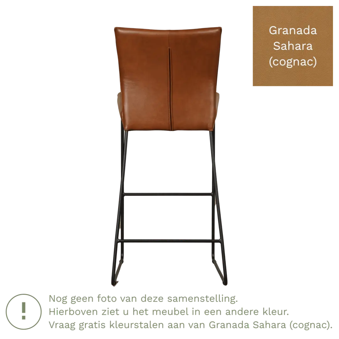 afbeelding van Leren barkruk Mate hoog - Granada Sahara (cognac)
