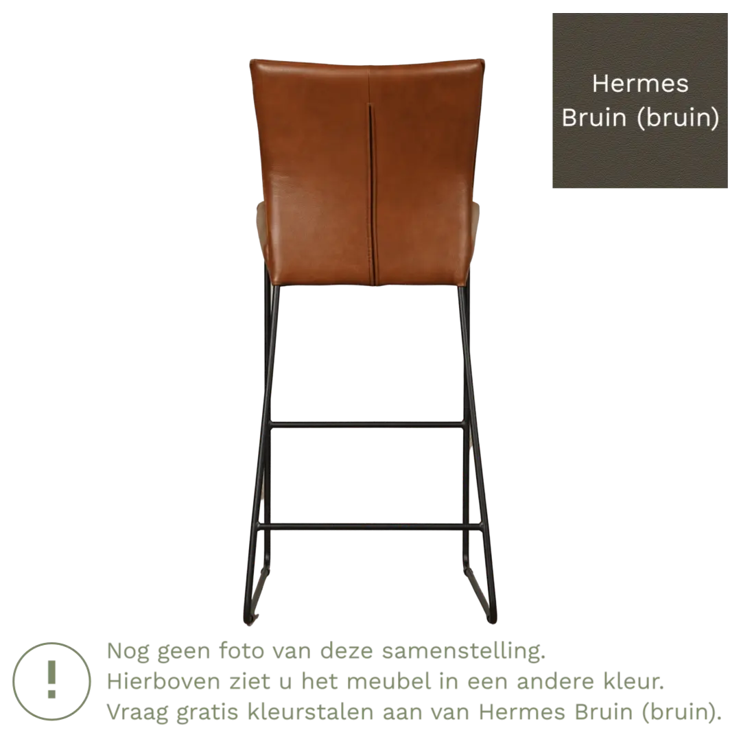 afbeelding van Leren barkruk Mate hoog - Hermes Bruin (bruin)