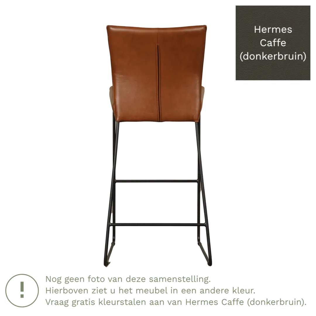 afbeelding van Leren barkruk Mate hoog - Hermes Caffe (donkerbruin)