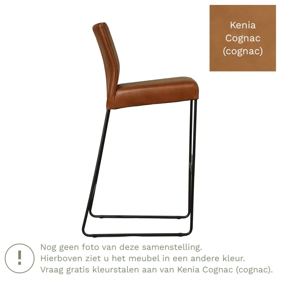 afbeelding van Leren barkruk Mate hoog - Kenia Cognac (cognac)
