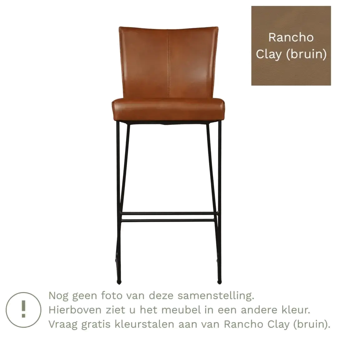afbeelding van Leren barkruk Mate hoog - Rancho Clay (bruin)