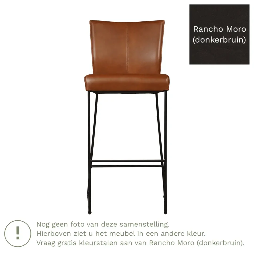afbeelding van Leren barkruk Mate hoog - Rancho Moro (donkerbruin)