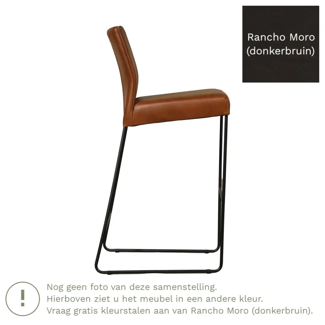 afbeelding van Leren barkruk Mate hoog - Rancho Moro (donkerbruin)