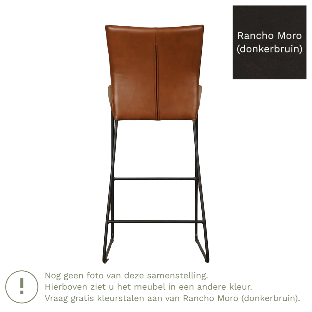 afbeelding van Leren barkruk Mate hoog - Rancho Moro (donkerbruin)