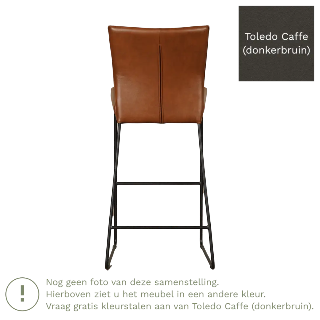 afbeelding van Leren barkruk Mate hoog - Toledo Caffe (donkerbruin)