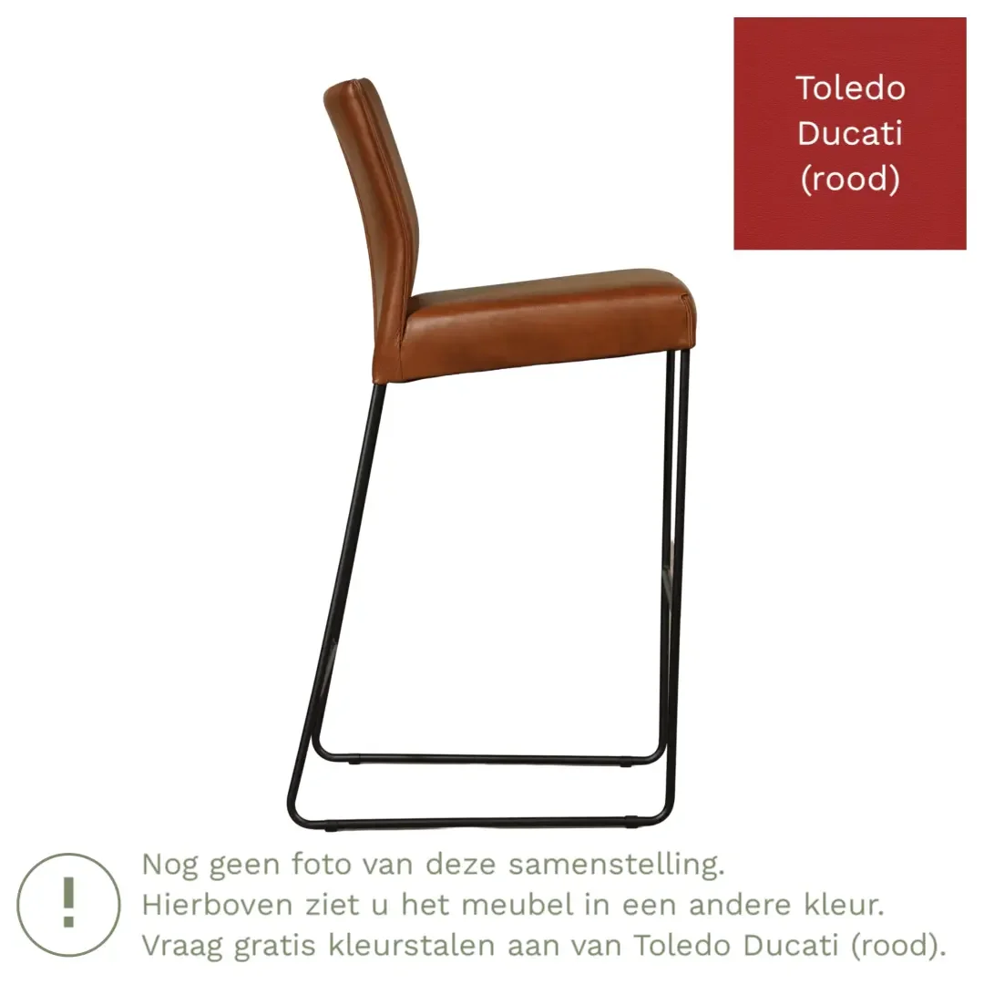 afbeelding van Leren barkruk Mate hoog - Toledo Ducati (rood)