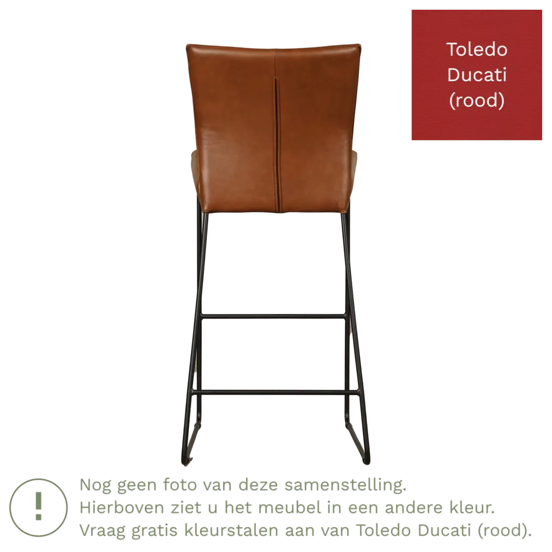 afbeelding van Leren barkruk Mate hoog - Toledo Ducati (rood)