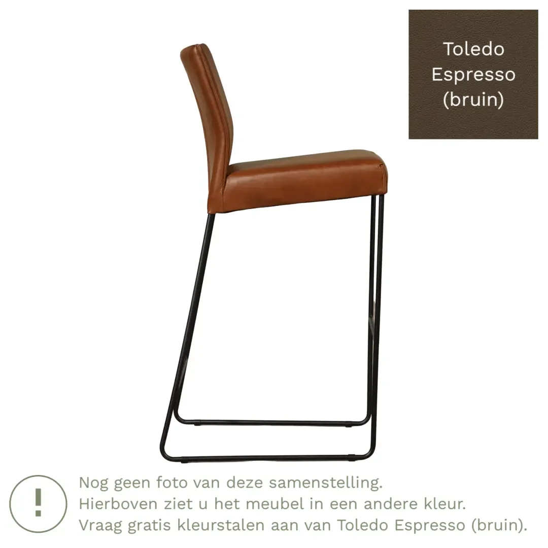 afbeelding van Leren barkruk Mate hoog - Toledo Espresso (bruin)