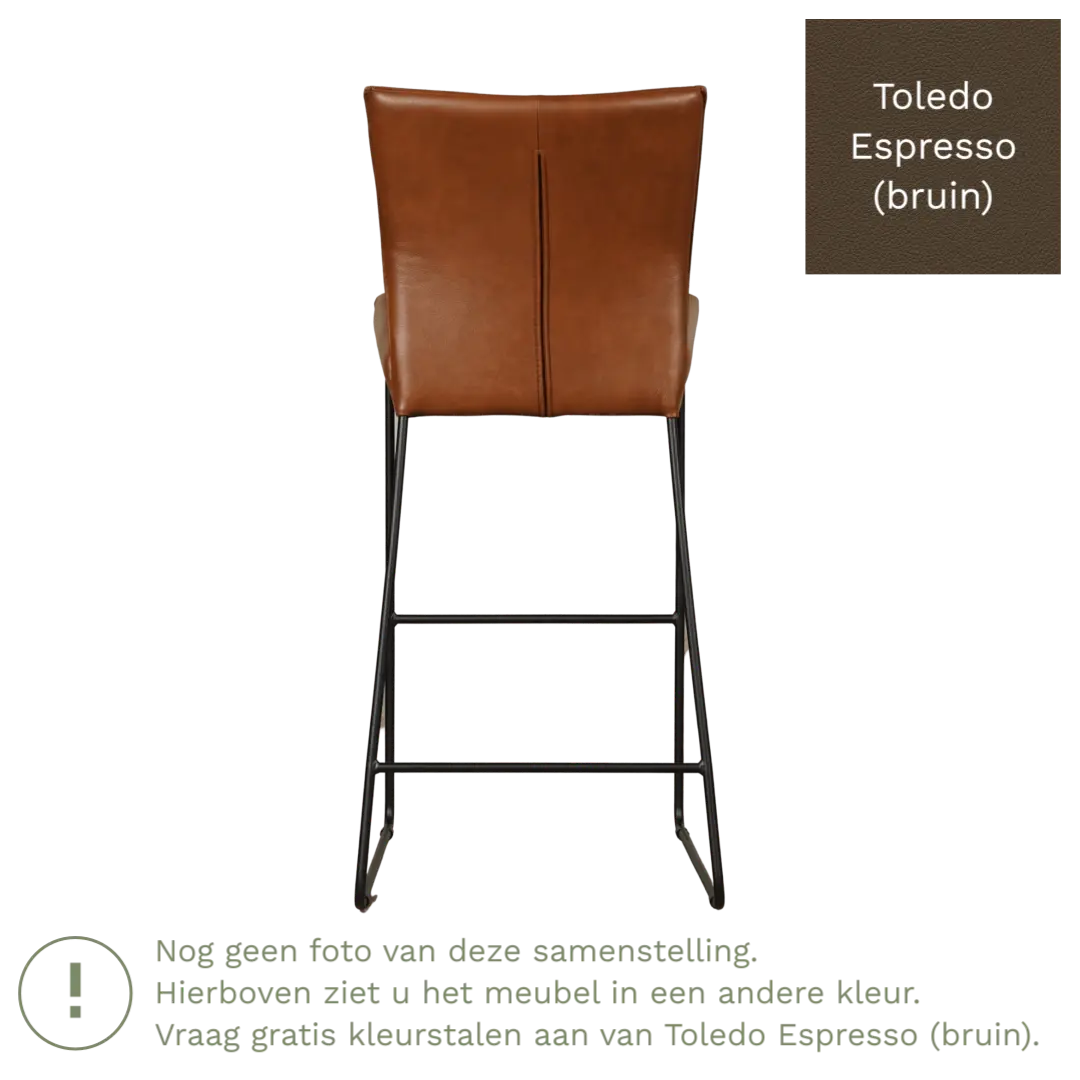 afbeelding van Leren barkruk Mate hoog - Toledo Espresso (bruin)