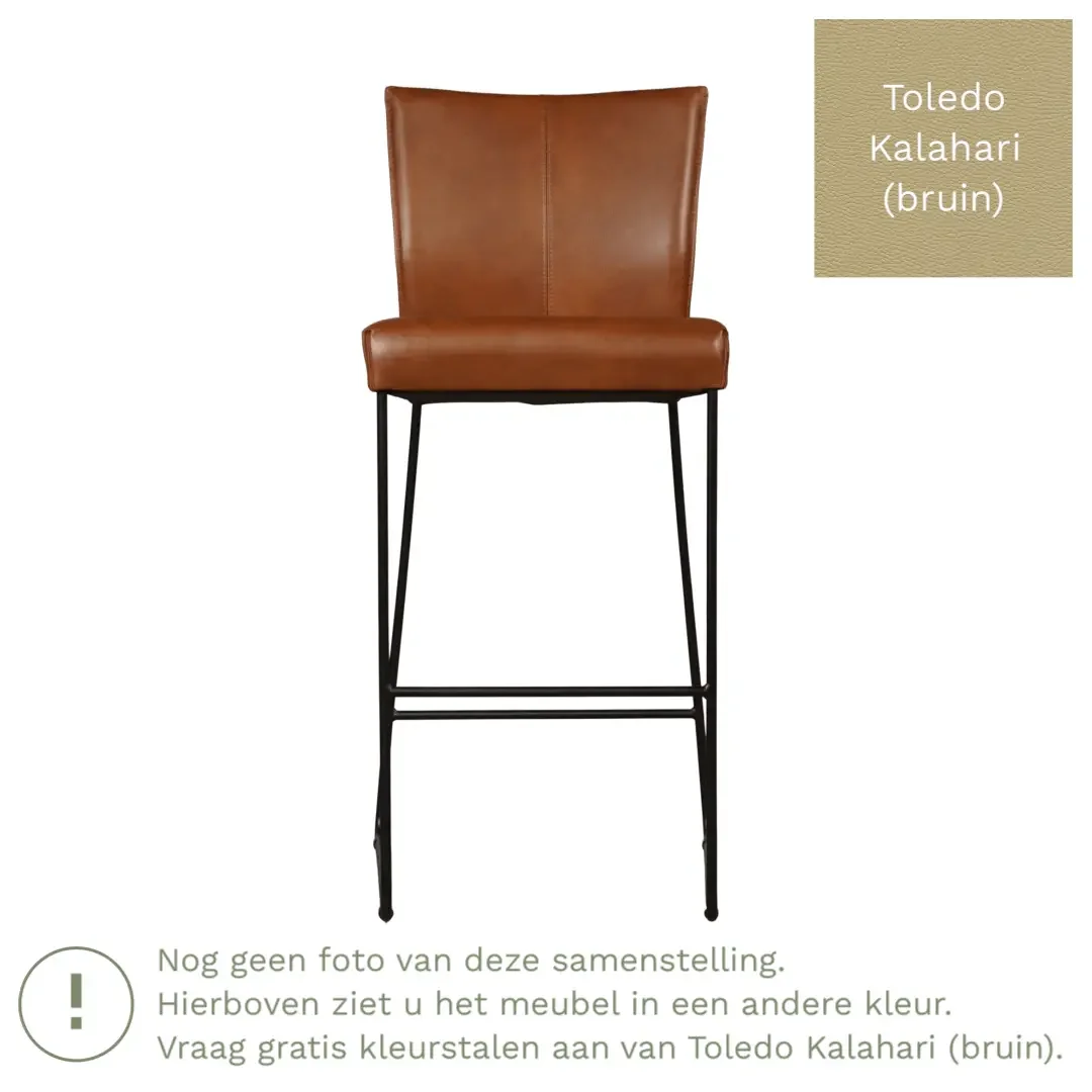 afbeelding van Leren barkruk Mate hoog - Toledo Kalahari (bruin)
