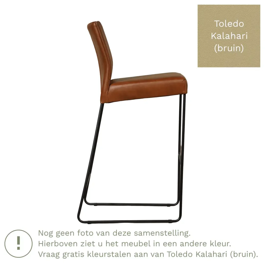 afbeelding van Leren barkruk Mate hoog - Toledo Kalahari (bruin)