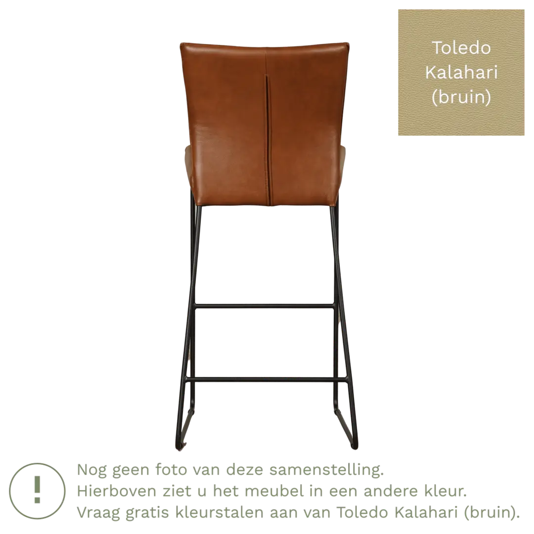 afbeelding van Leren barkruk Mate hoog - Toledo Kalahari (bruin)