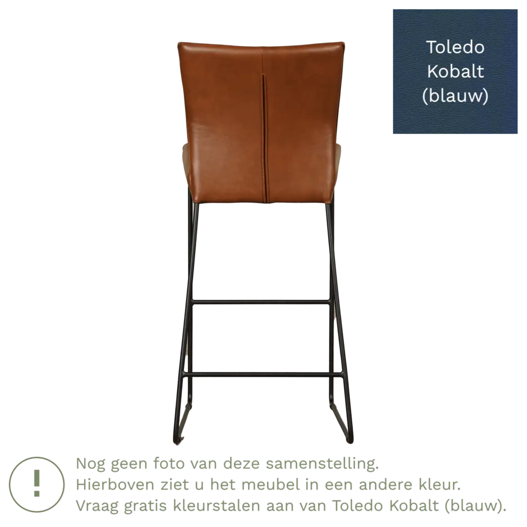 afbeelding van Leren barkruk Mate hoog - Toledo Kobalt (blauw)