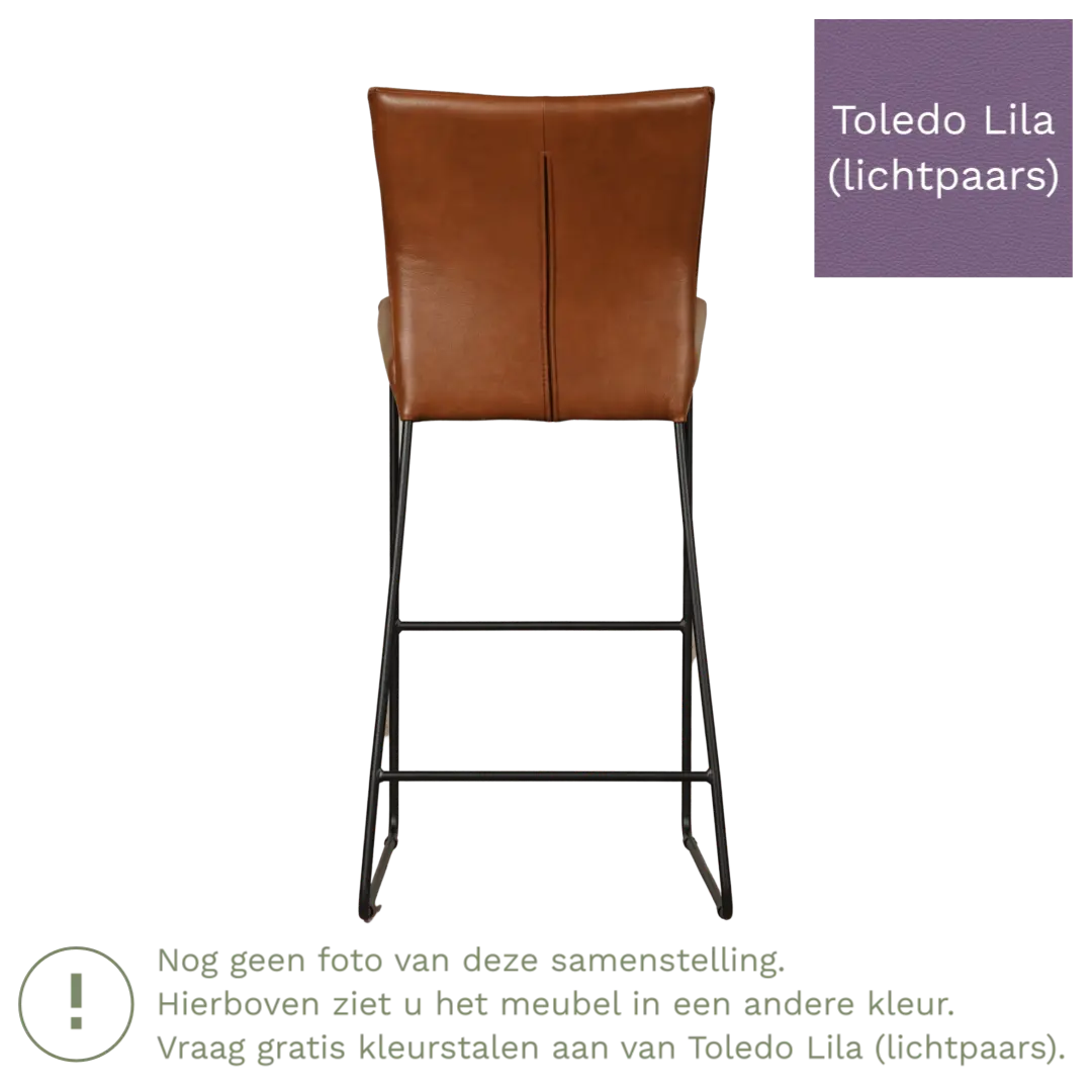 afbeelding van Leren barkruk Mate hoog - Toledo Lila (lichtpaars)