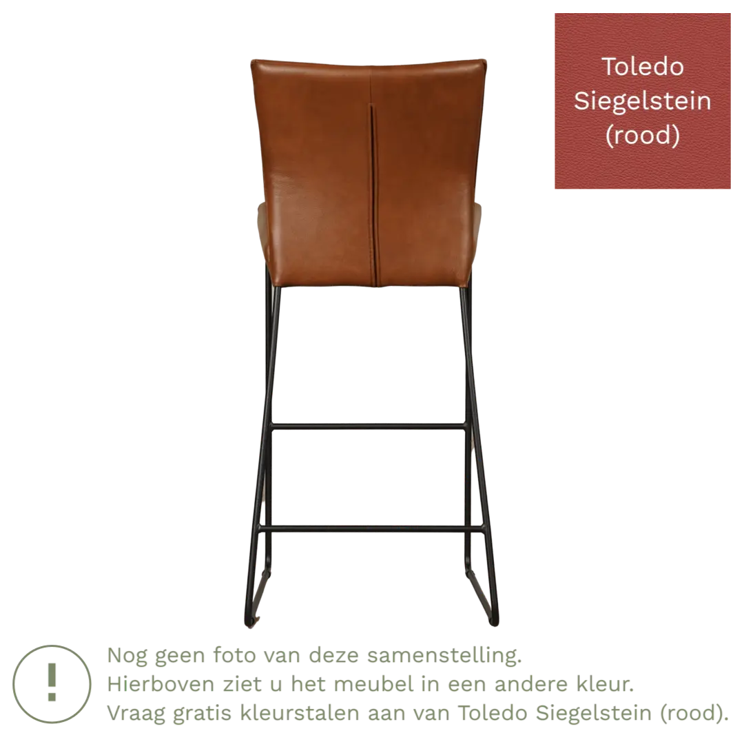 afbeelding van Leren barkruk Mate hoog - Toledo Siegelstein (rood)