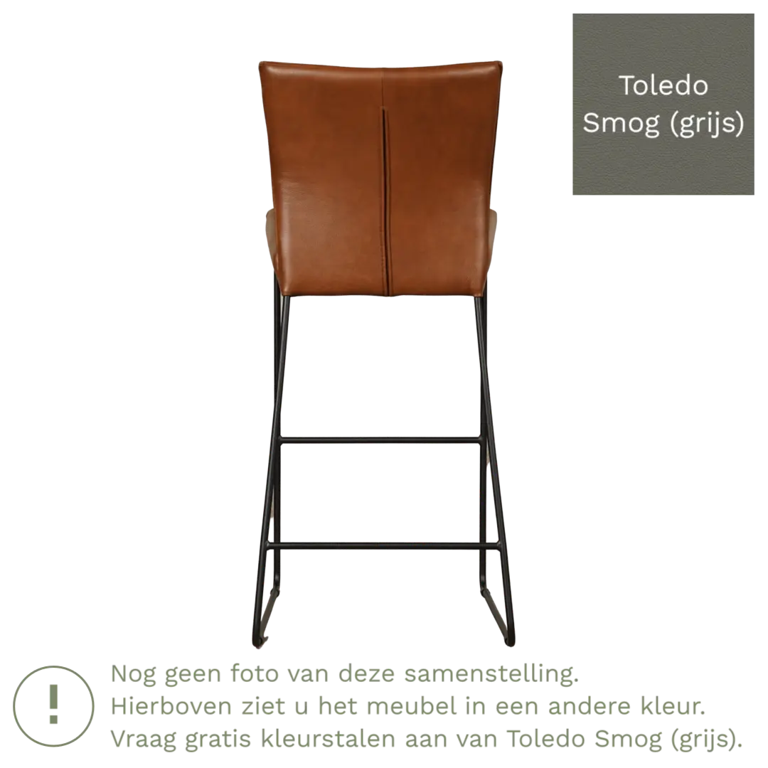 afbeelding van Leren barkruk Mate hoog - Toledo Smog (grijs)