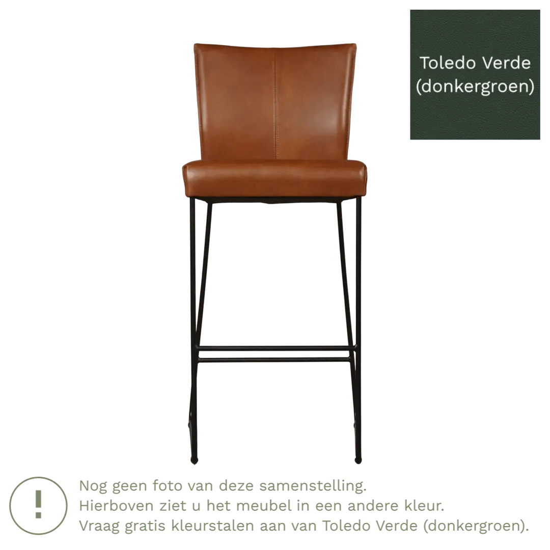 afbeelding van Leren barkruk Mate hoog - Toledo Verde (donkergroen)
