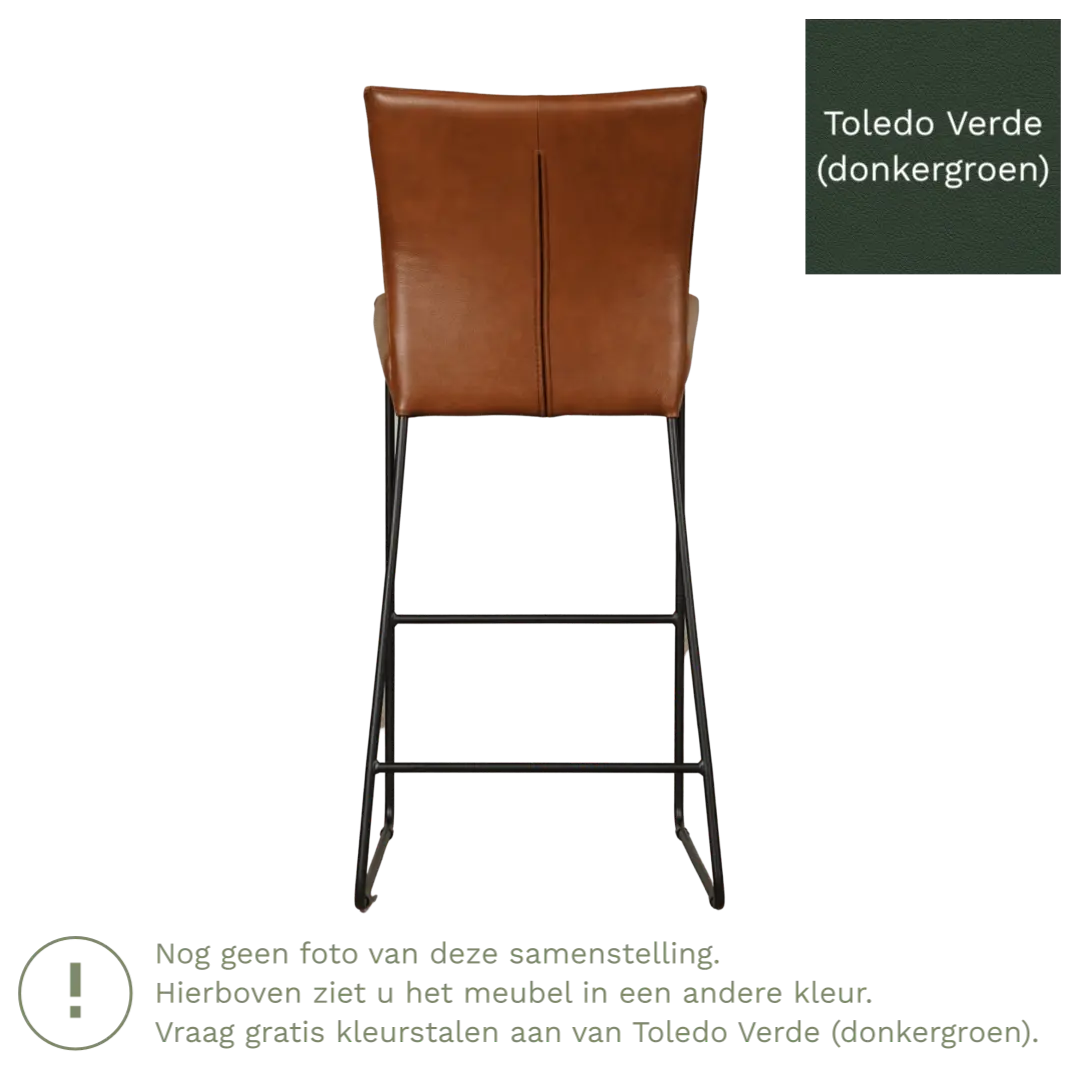 afbeelding van Leren barkruk Mate hoog - Toledo Verde (donkergroen)