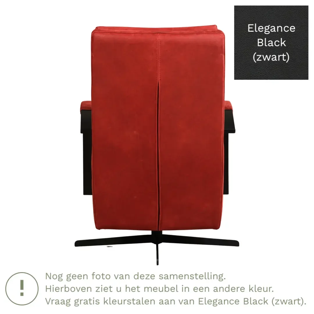afbeelding van Leren draaifauteuil Award - Elegance Black (zwart) - Stervoet zwart