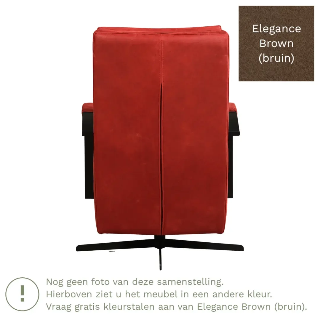 afbeelding van Leren draaifauteuil Award - Elegance Brown (bruin) - Stervoet zwart