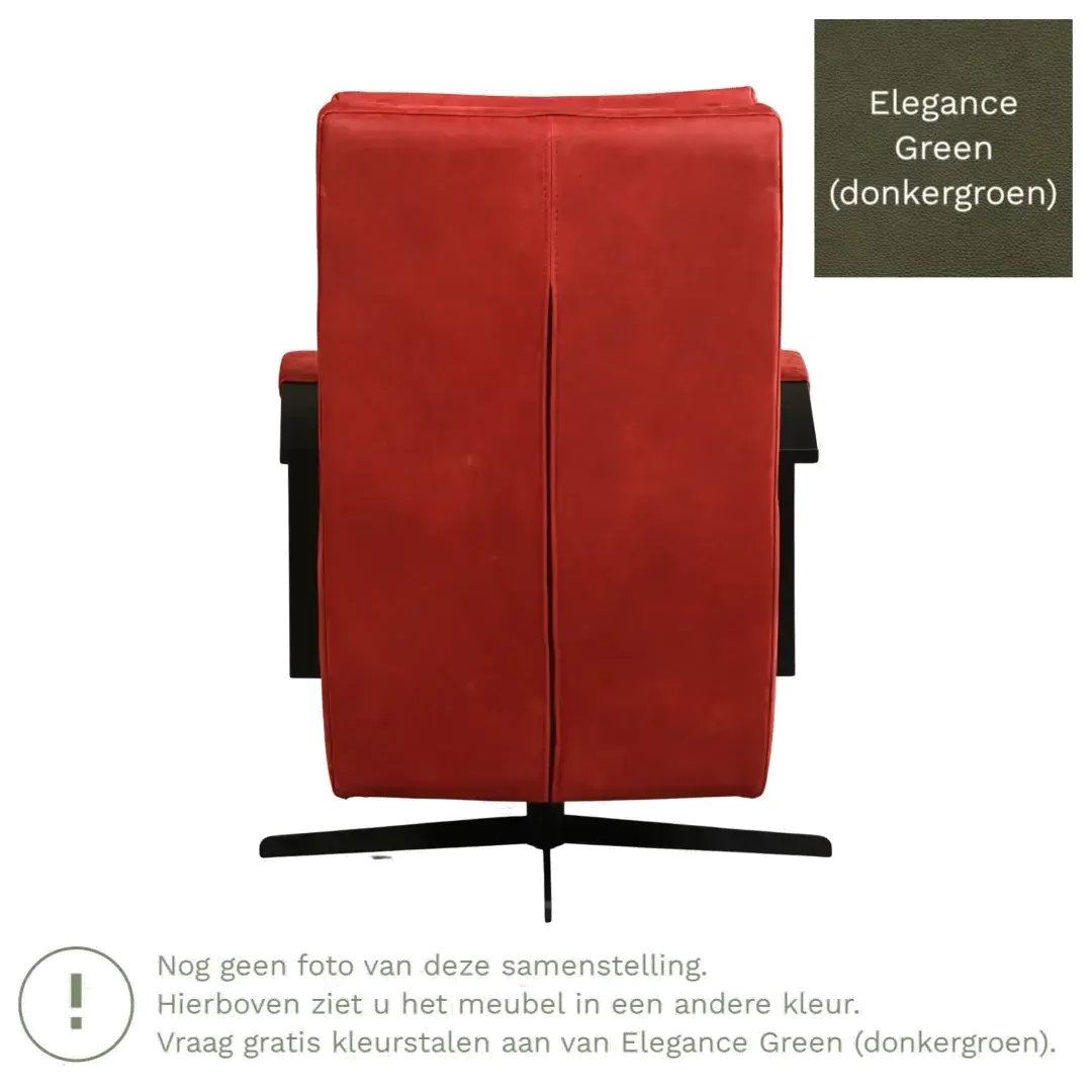 afbeelding van Leren draaifauteuil Award - Elegance Green (donkergroen) - Schotelvoet zwart