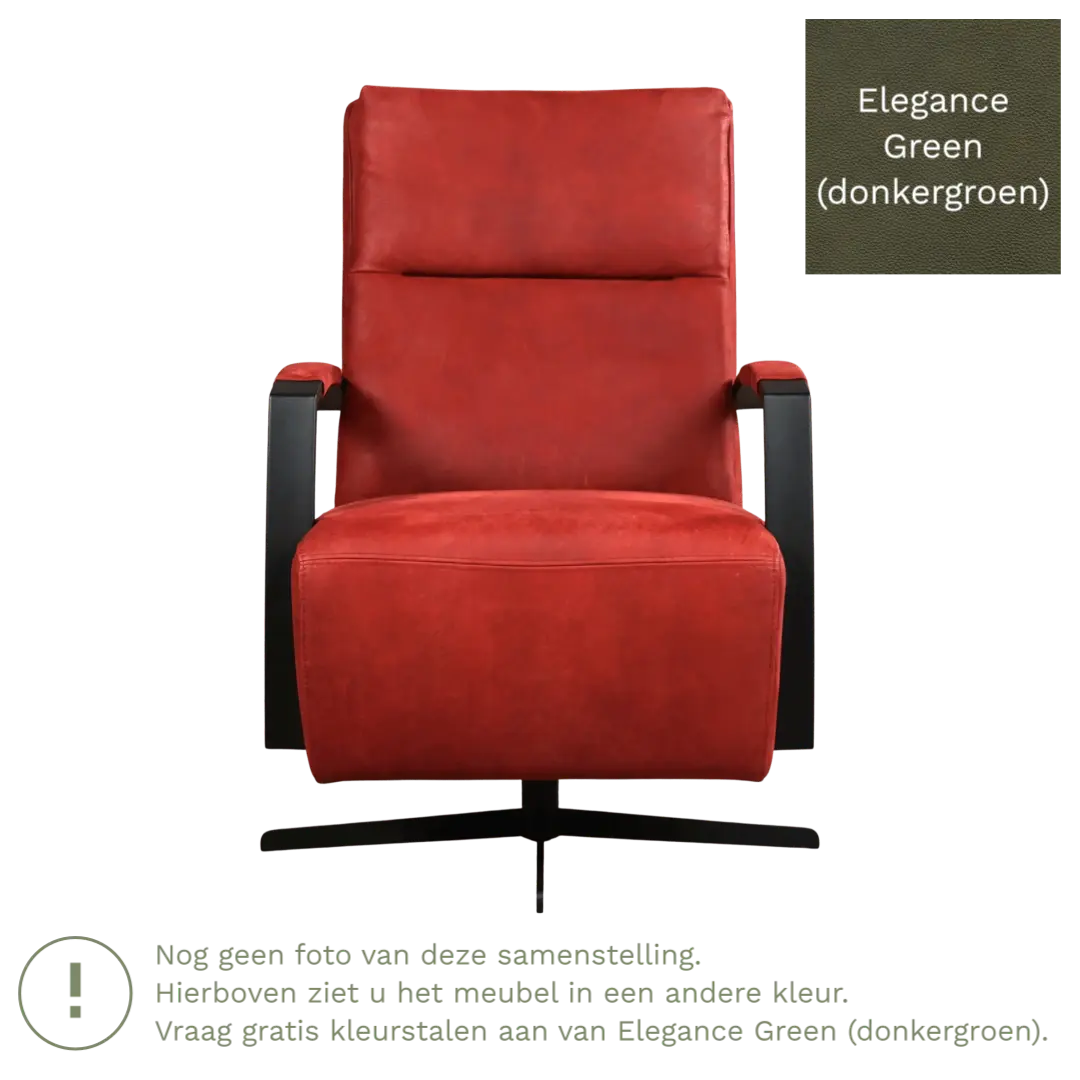 afbeelding van Leren draaifauteuil Award - Elegance Green (donkergroen) - Stervoet zwart