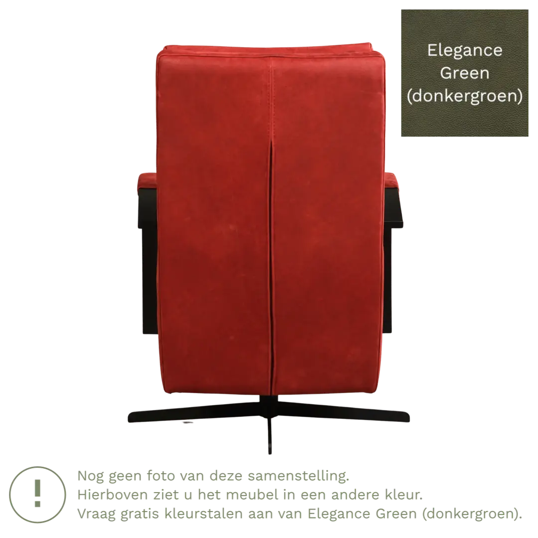 afbeelding van Leren draaifauteuil Award - Elegance Green (donkergroen) - Stervoet zwart