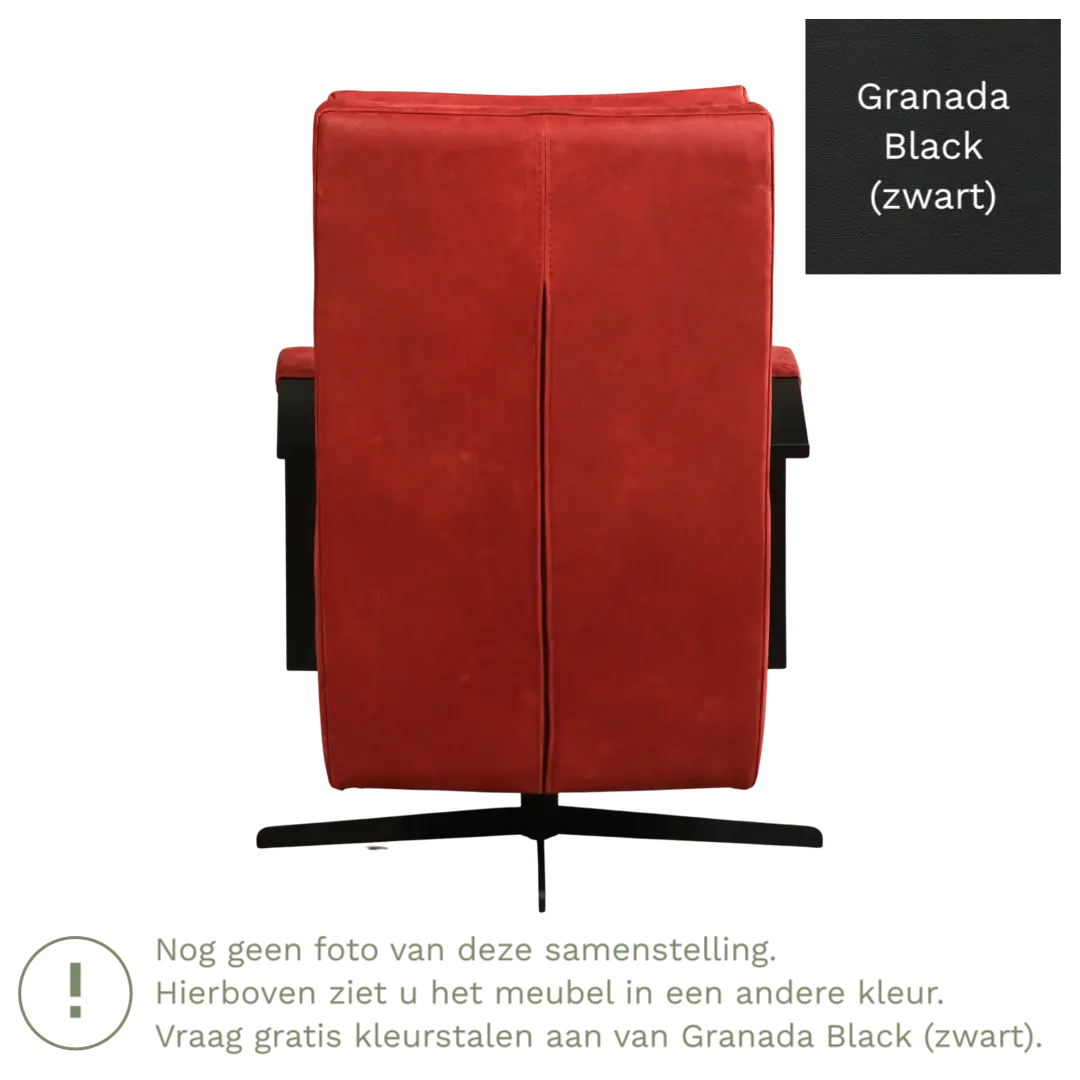 afbeelding van Leren draaifauteuil Award - Granada Black (zwart) - Stervoet zwart